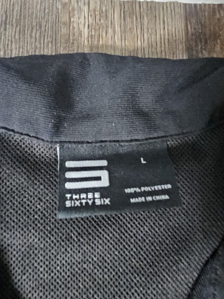 Three Sixty Six Dryfit 1/4 Zip Golf Pullover Pocket Side Zip Men L Black