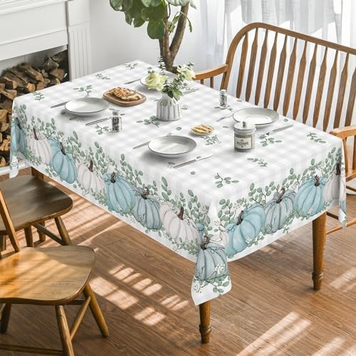Fall Tablecloth 60x84 Inch Rectangular, 60" x 84" (Rectangular) Blue