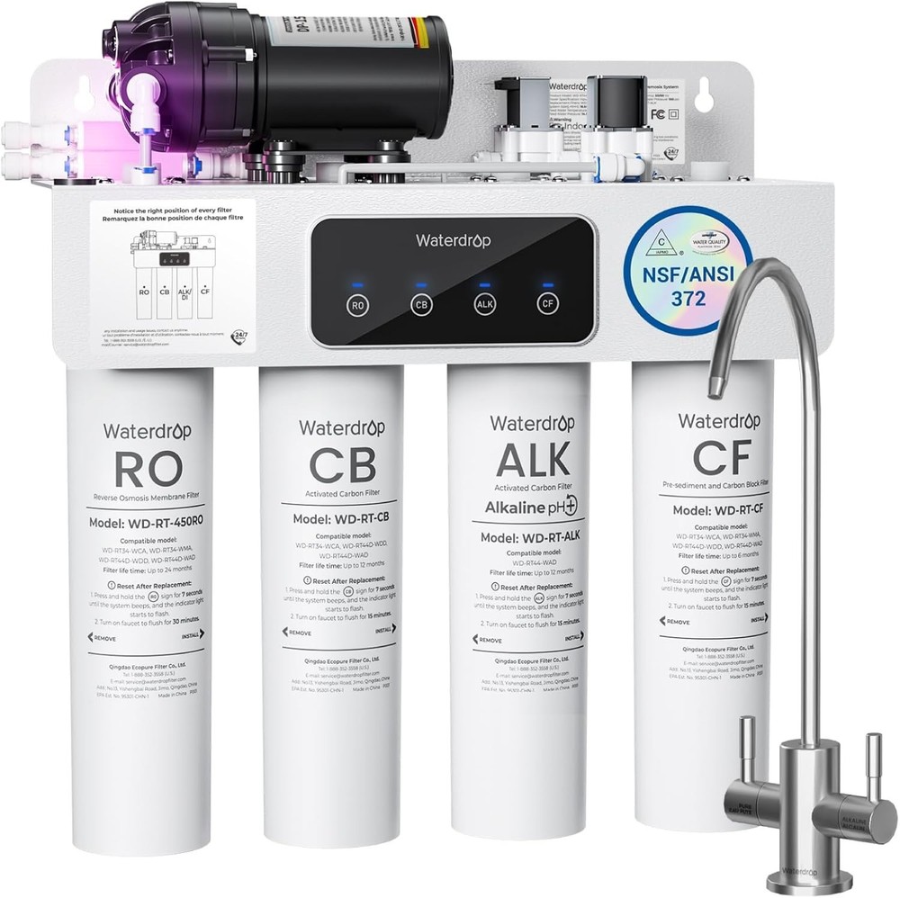 [Dual Flow] Waterdrop WD-T4-A Alkaline pH+ Reverse Osmosis Water Filter,10-Stage