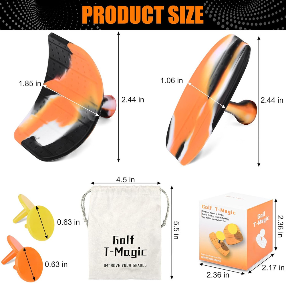 Golf Swing Trainer with Ergonomic Grip Pad - Posture Correction Training Aid for