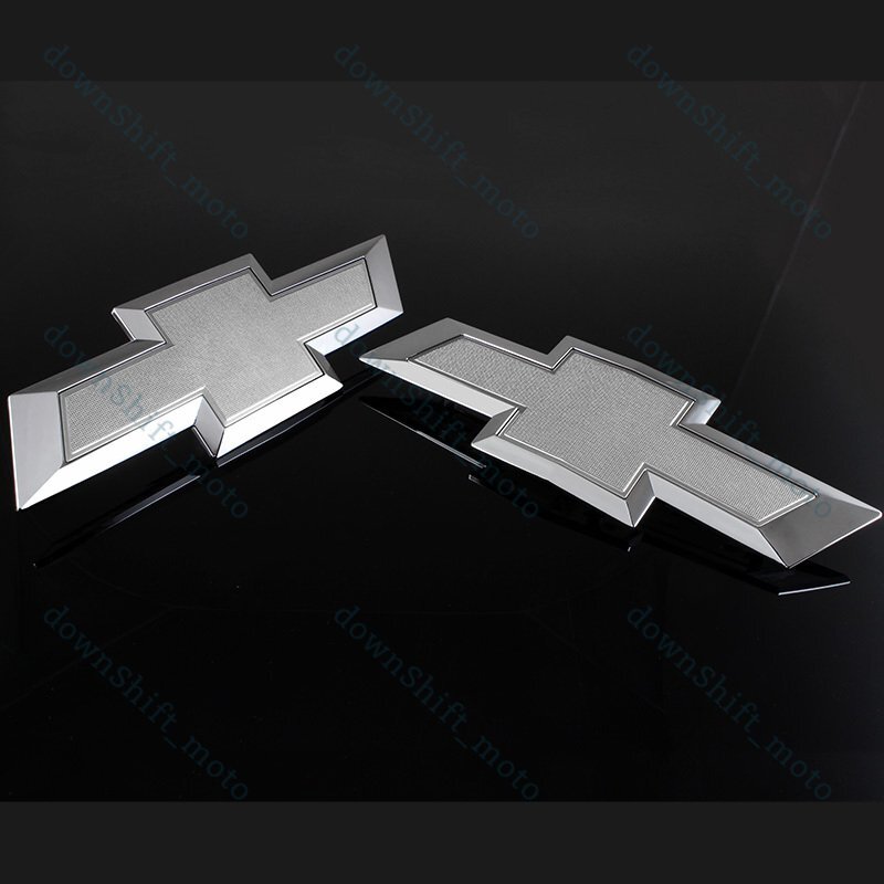 For 2014-2015 GM Chevy Silverado Silver Front Grill & Tailgate Bowtie Emblem New