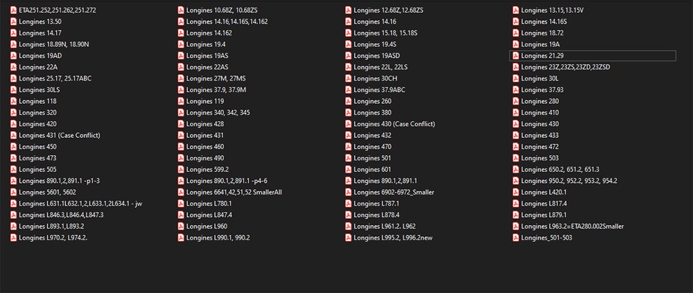 LONGINES - TECHNICAL MANUALS - IN PDF FORMAT -