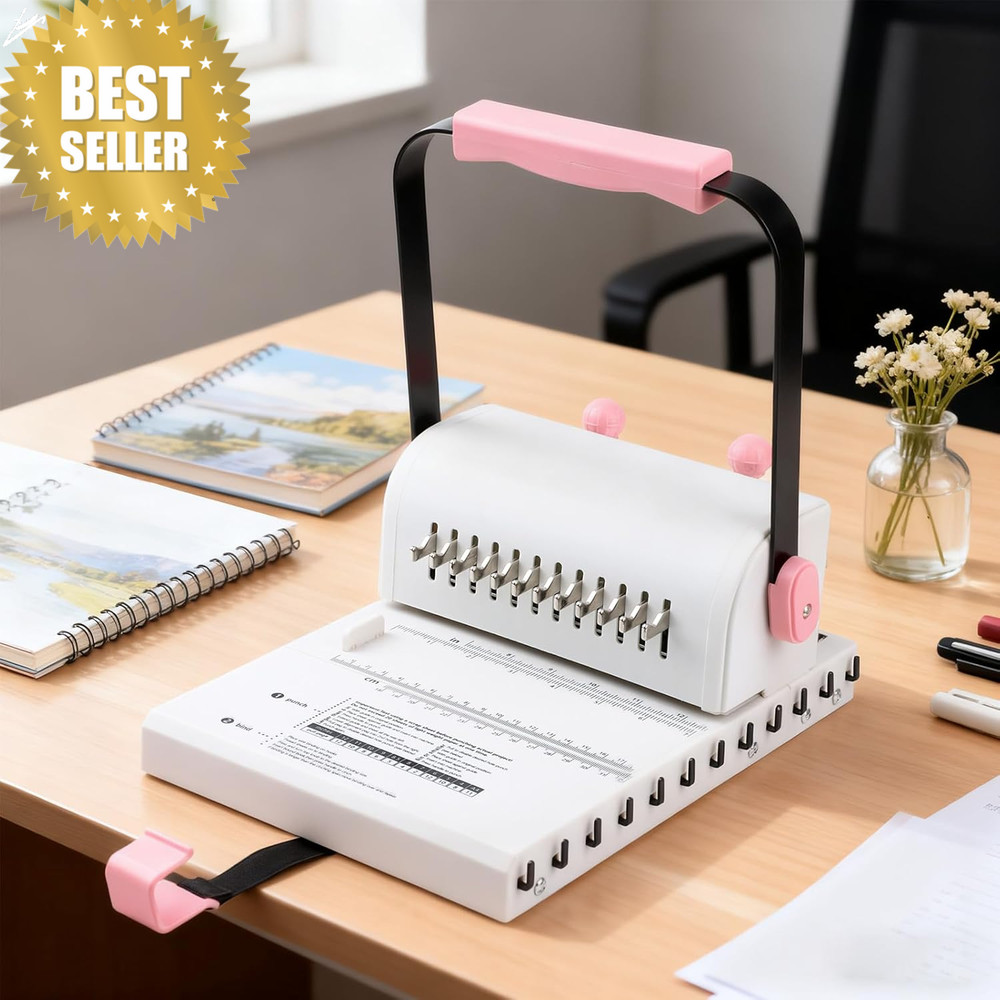 Binding Machine Spiral Coil Wire Book Binder Slide Ruler Office Notebook Punch