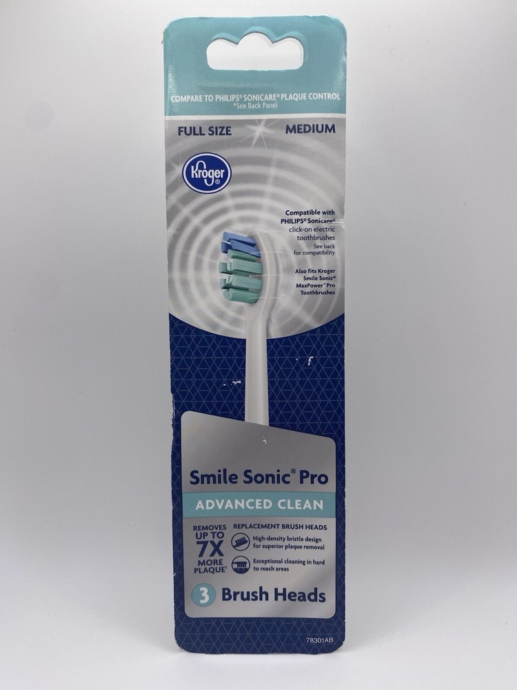 Kroger® Smile Sonic Pro Advanced Clean Medium Replacement Brush Heads 3 Count