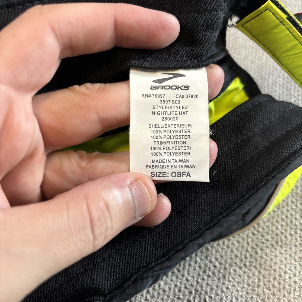 Brooks Running Yellow Lightweight Perforated Adjustable Cap OSFA