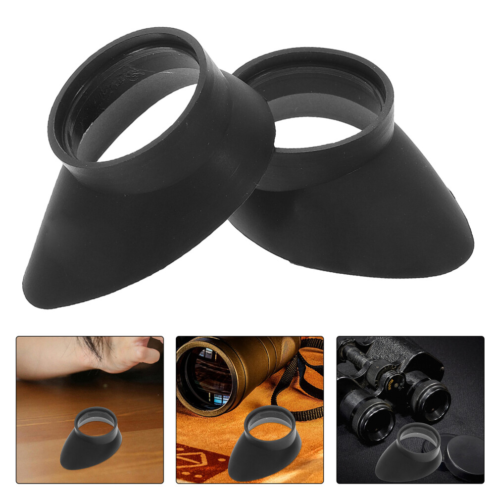 2 Pcs Microscope Goggles Eyepiece Hood Covers Lens Protector Guard Cap