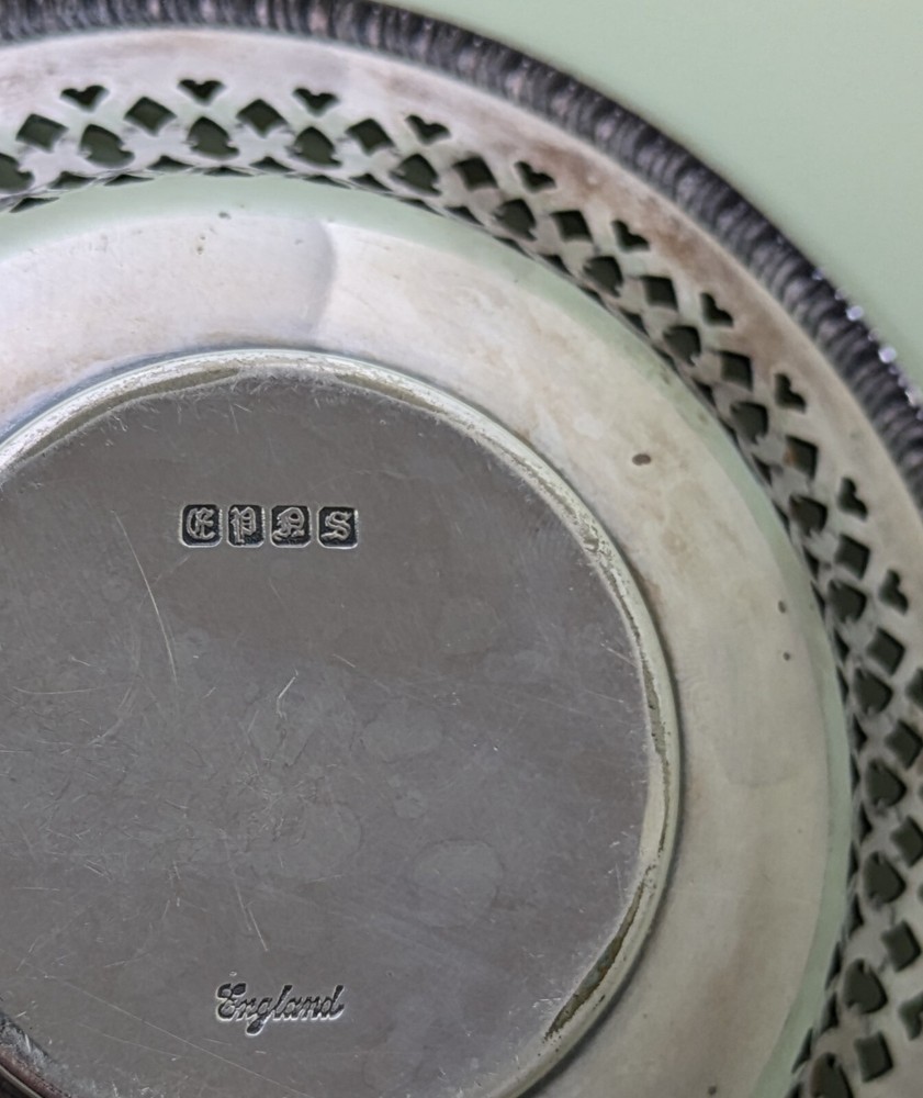 EPNS 5" Bowl Heart Pattern, England