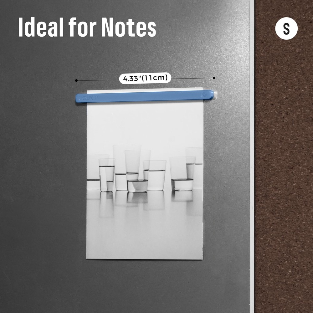 4 pcs Rectangular Magnets, Colorful Fridge Plastic Strips Embedded Magnets, D...