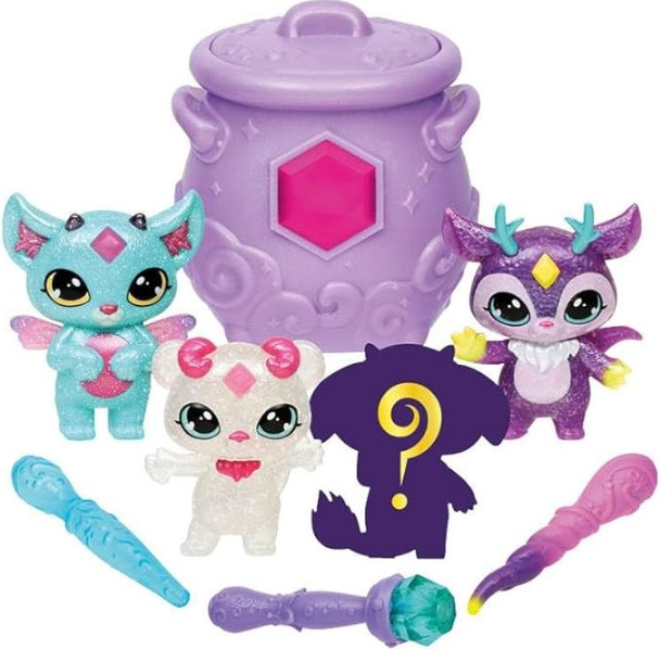 Magic Mixies Mixlings Sparkle Magic Mega 4 Pack, Magic Wand Reveals Magic Power