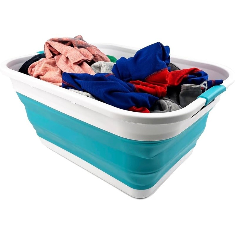 Collapsible Portable Laundry Basket Space Saving Handle TPE PP Storage Container