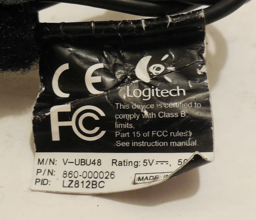 Logitech Webcam with built in Mic Model V-UBU48