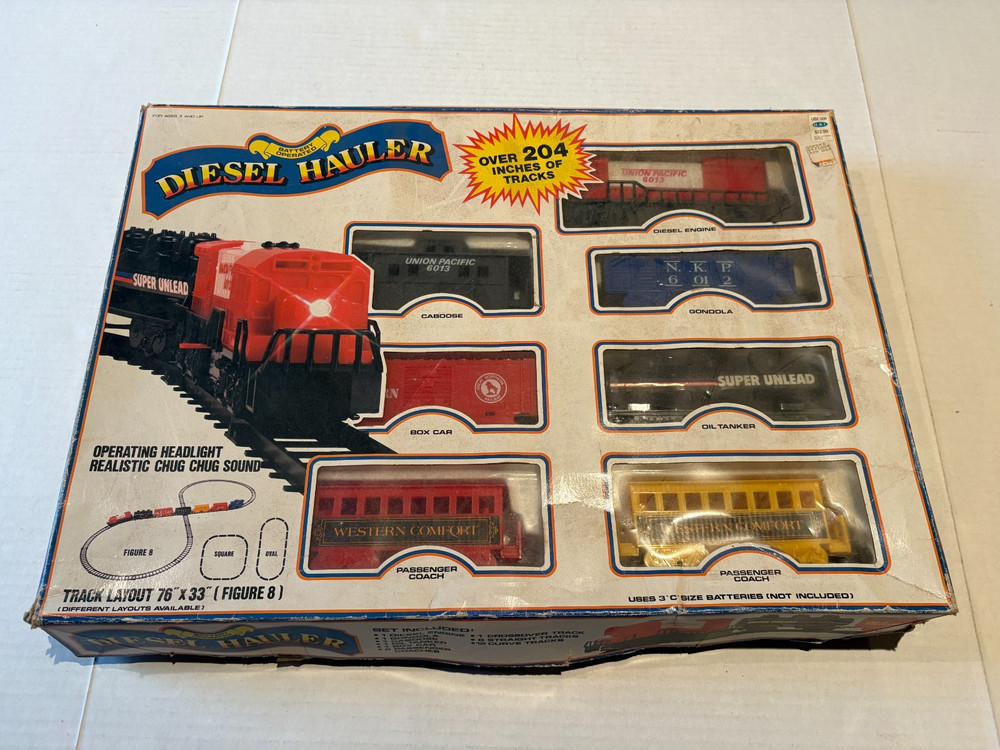 VINTAGE 1989 DIESEL HAULER Train Set Complete in BOX