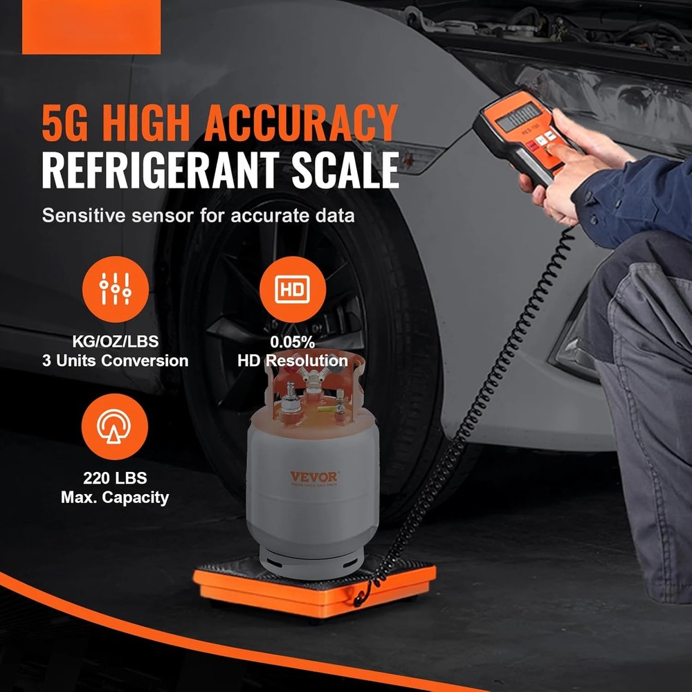 Refrigerant Scale 220LBS HAVC Charging Recovery Freon Scale Wired Remote Control