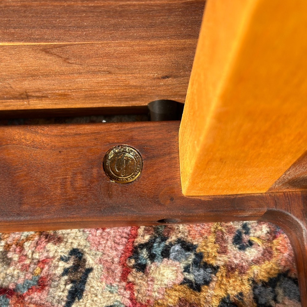 Mid-Century Modern Gunlocke Solid Walnut Floating Top Side Table Jens Risom