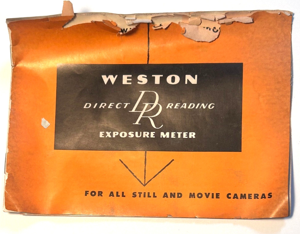 Vintage Weston Model 853 Vintage Light Exposure Meter Case Manual Tether