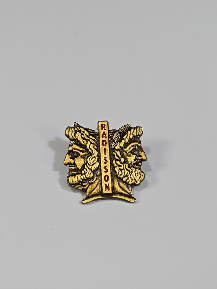 Radisson 2 Faces Lapel Pin Broze Color Red Letters