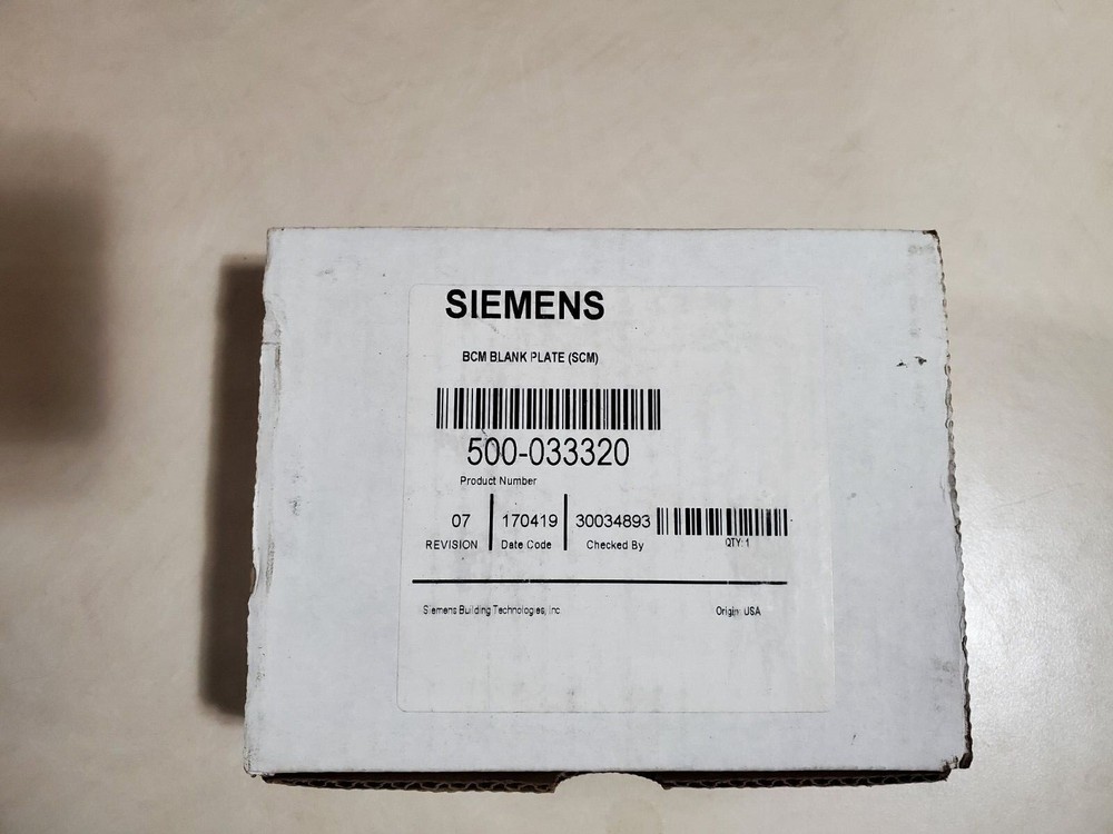 SIEMENS 500-033320 BCM BLANK PLATE (SCM) XLS Fire Panel Blanks
