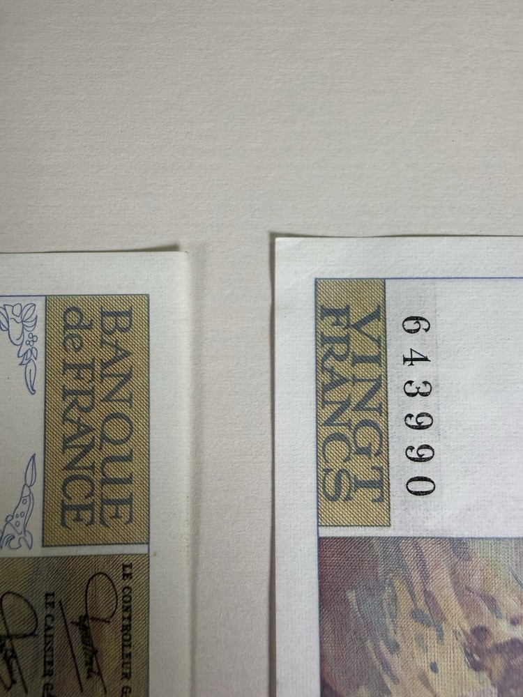 France 20 Francs 1983 Debussy 3 Consecutive UNC Notes