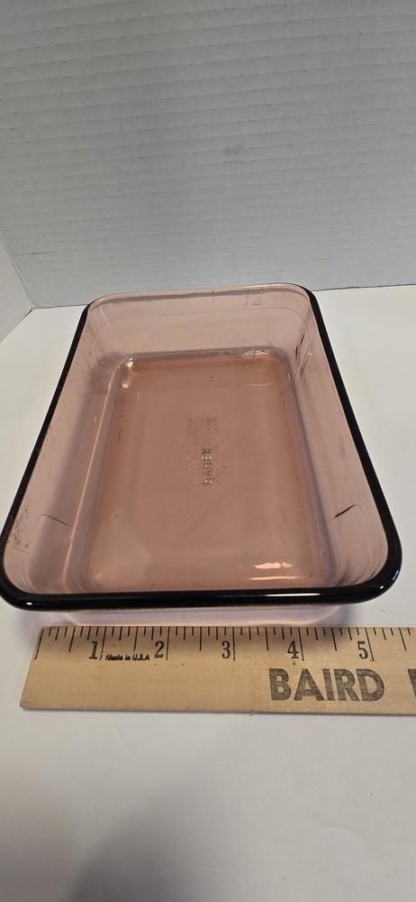 Pyrex 7210 3 Cup Pink Rectangular Glass Baking Dish Pan 8x6x2in Ovenware USA
