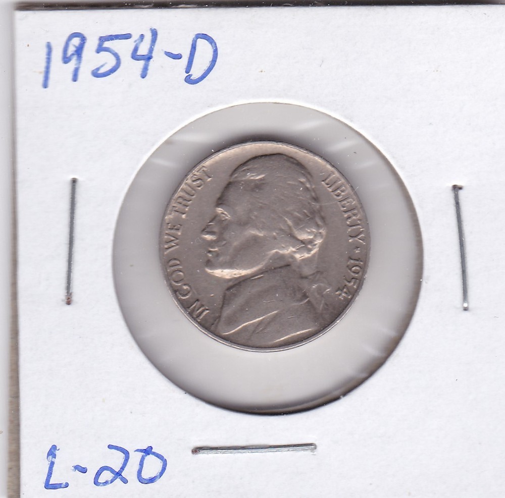 1954-D Jefferson Nickel L20