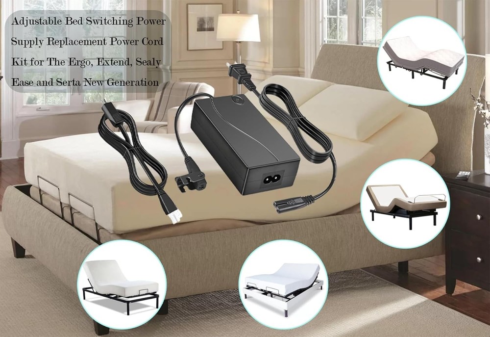 Adjustable Bed Base Power Supply Adapter，Electric Black