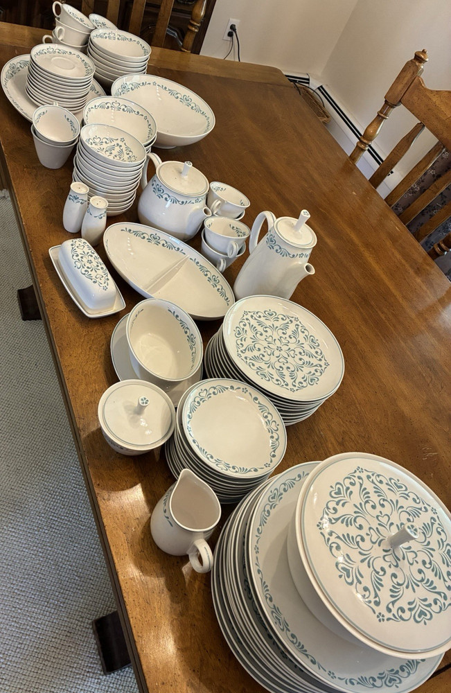Franciscan Whitestone Ware in Blue Fancy