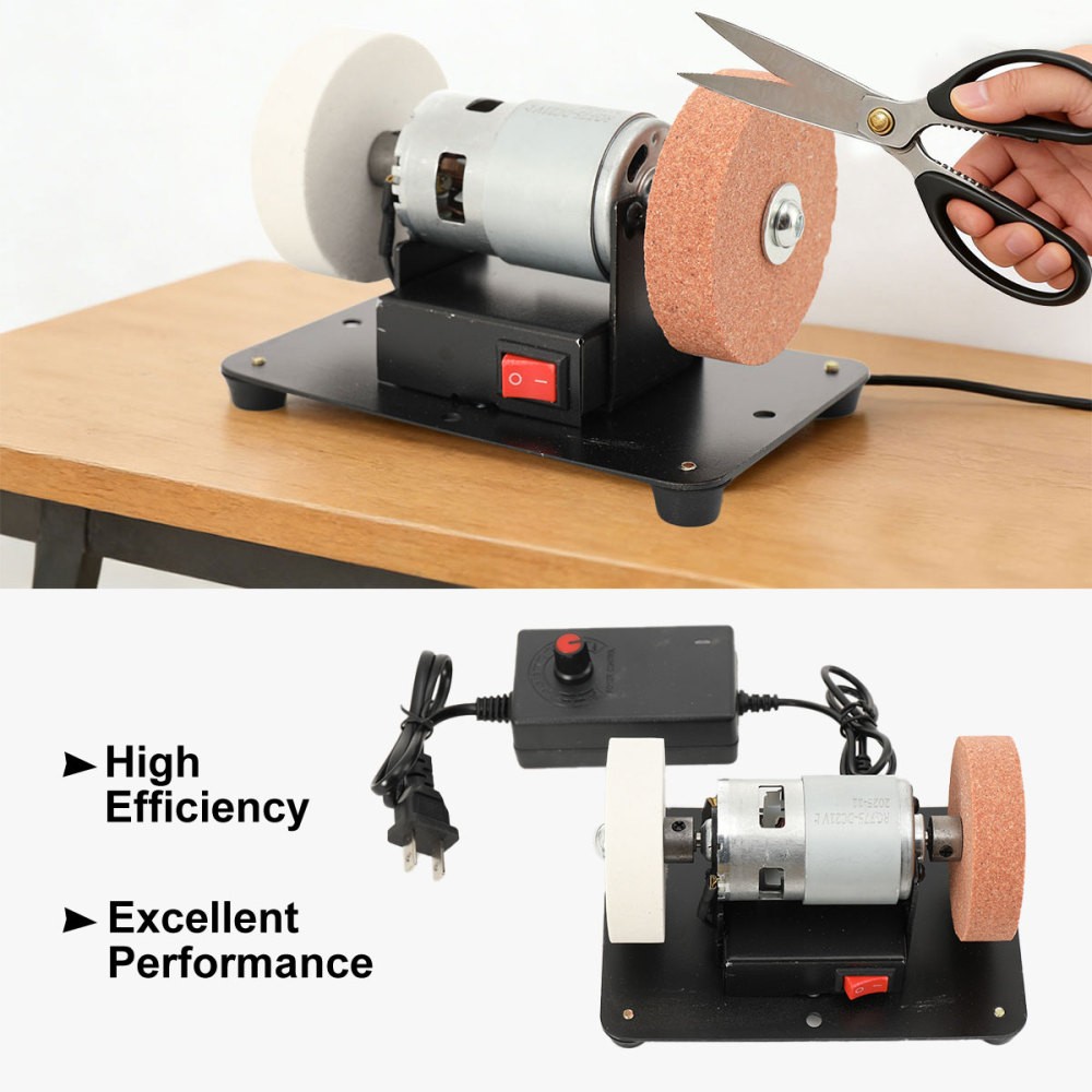 Electric Benchtop Grind Sander Adjustable Variable Speed Table Grinding Machine