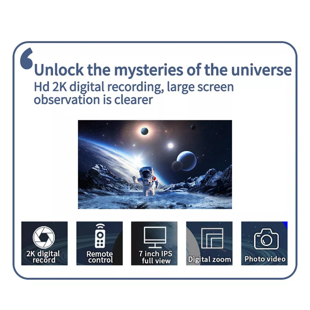 New 7" IPS Display Screen WiFi Astronomical Telescope Electronic Eyepiece Camera