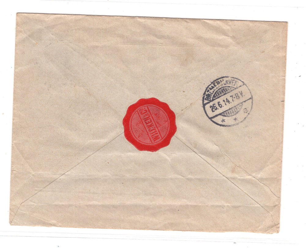 Finland large registered cover 1914 label