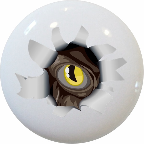 MONSTER Eye CABINET Dresser DRAWER Pull KNOB Ceramic