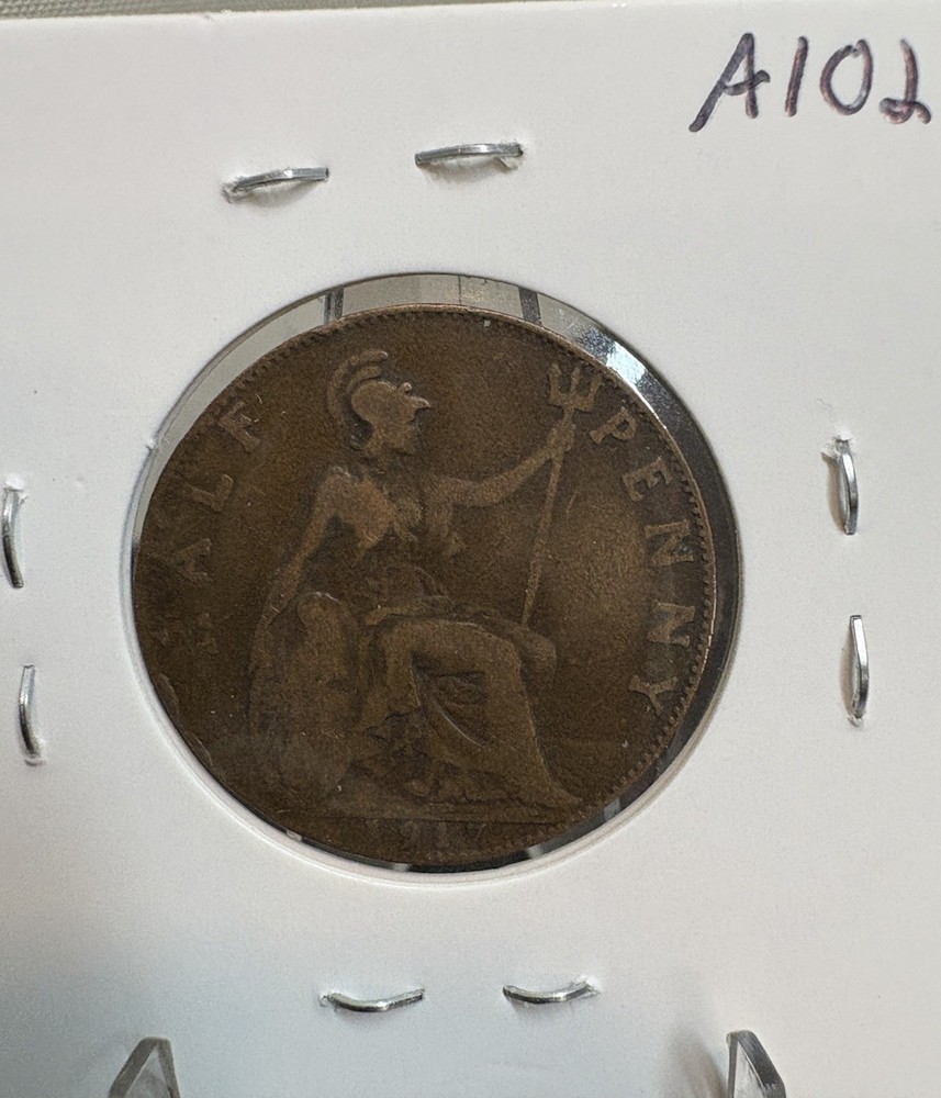 1917 GEORGE V British Half Penny (A102)