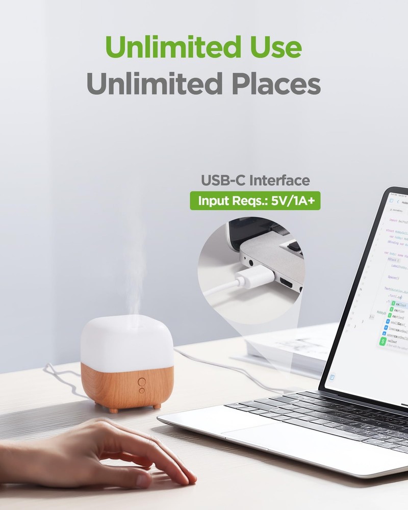 InnoGear 150ml Essential Oil Diffuser, 5-in-1 Diffusers for Medium, Yellow