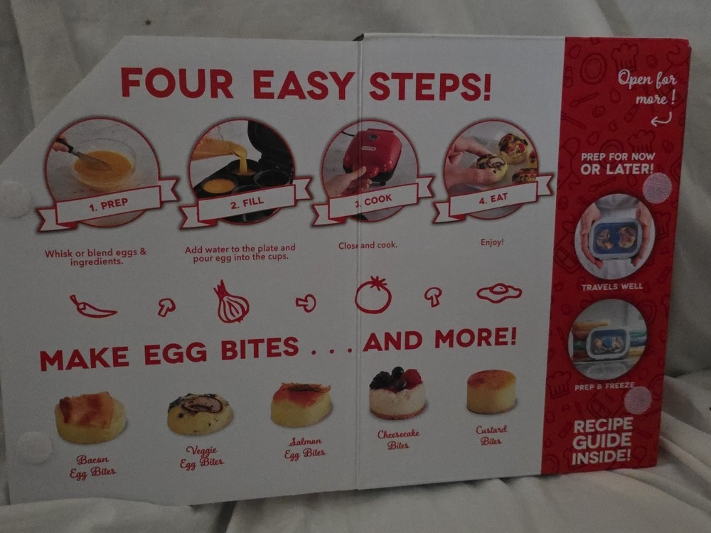 NIB Red Dash Egg Bite Maker Fast Heating