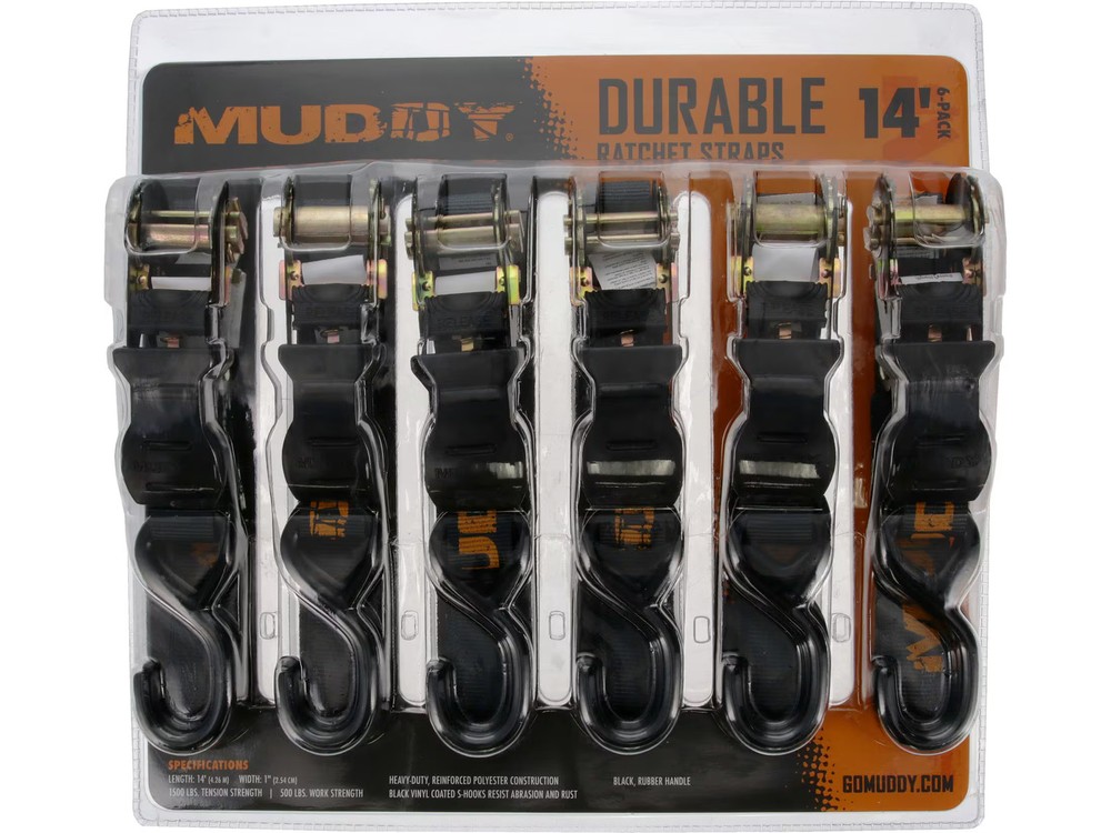 Muddy Durable Ratchet Straps 14' 6PK
