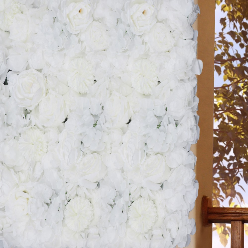 6Pcs Artificial Silk Flower Wall Panel Flower Pillar Stage Floral Wedding Decor