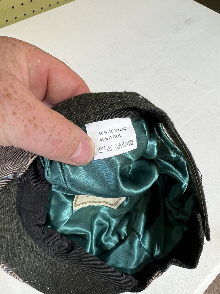 Patrick Francis Patchwork Flat Cap Multi-Tweed Wool Youth Boys Large NWT