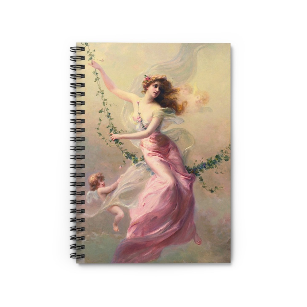 Lady With A Cherub Spiral Notebook - Ruled Line for Creative Minds