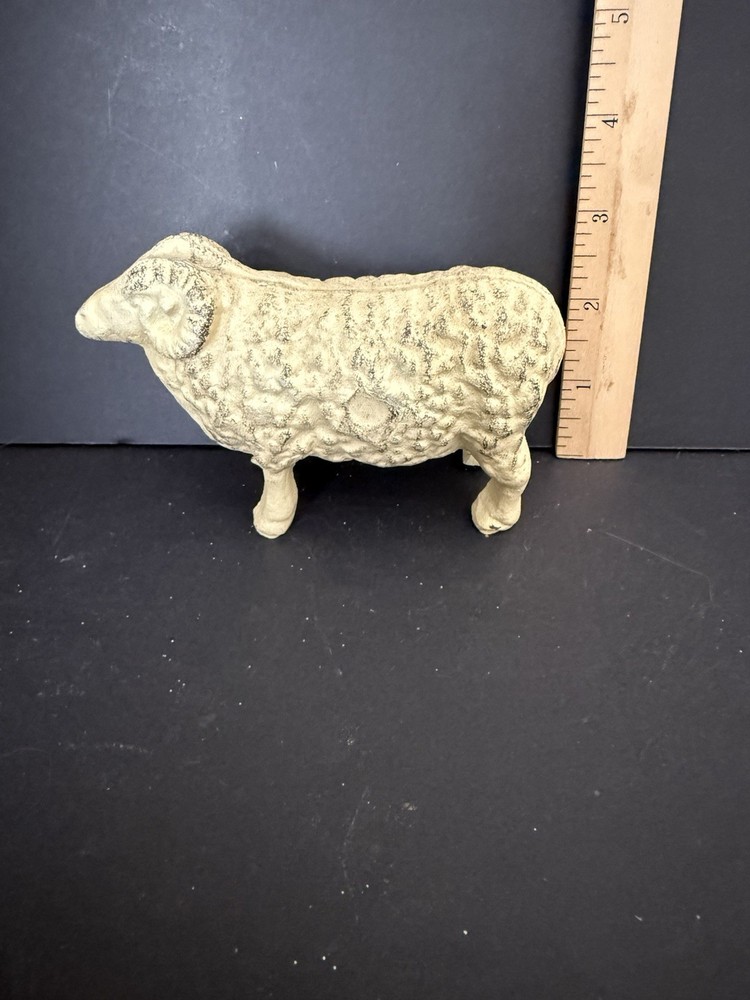 VTG Cast Iron White Ram Doorstop