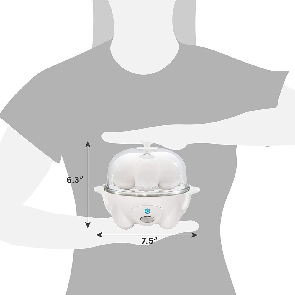 Compact Egg Cooker: Auto Shut-Off, Easy Clean, 7 Eggs for Breakfast Perfection