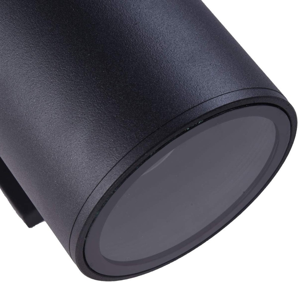 Matte Black Cylinder Outdoor Lights 2-Pack