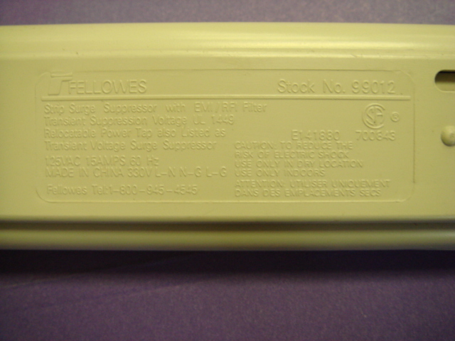 FELLOWES 99012 Used SURGE SUPPRESSOR