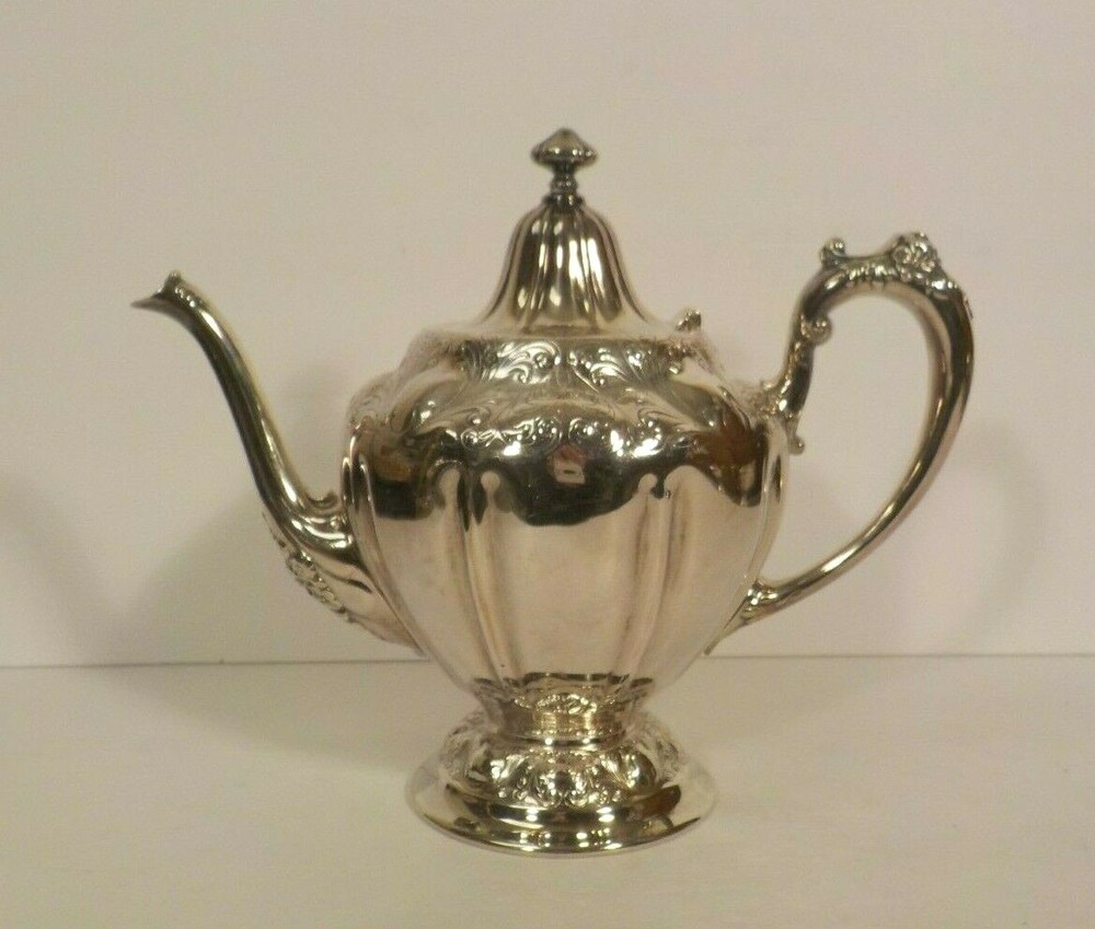 19th C. 4-Pc. Forbes Silver Plate Embossed Tea/Coffee Service