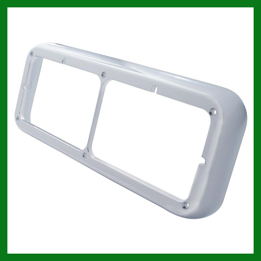 Headlight Bezel without Visor Dual Light Peterbilt Freightliner Kenworth -1 Set