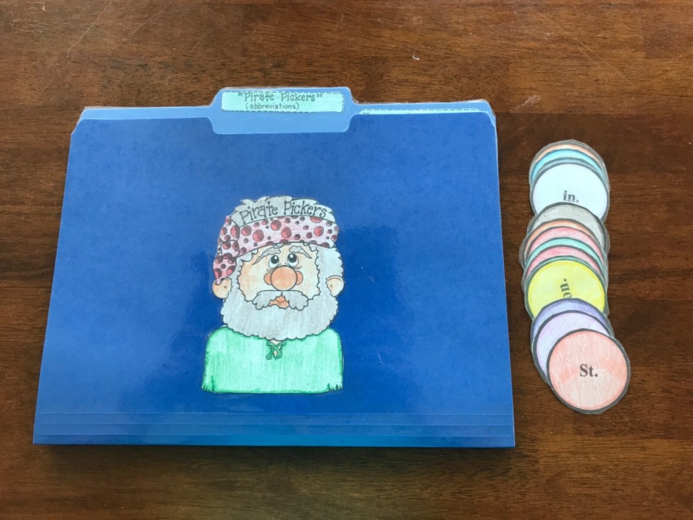 Pirate Pickers! Contractions 1-4 Grade language arts file folder game