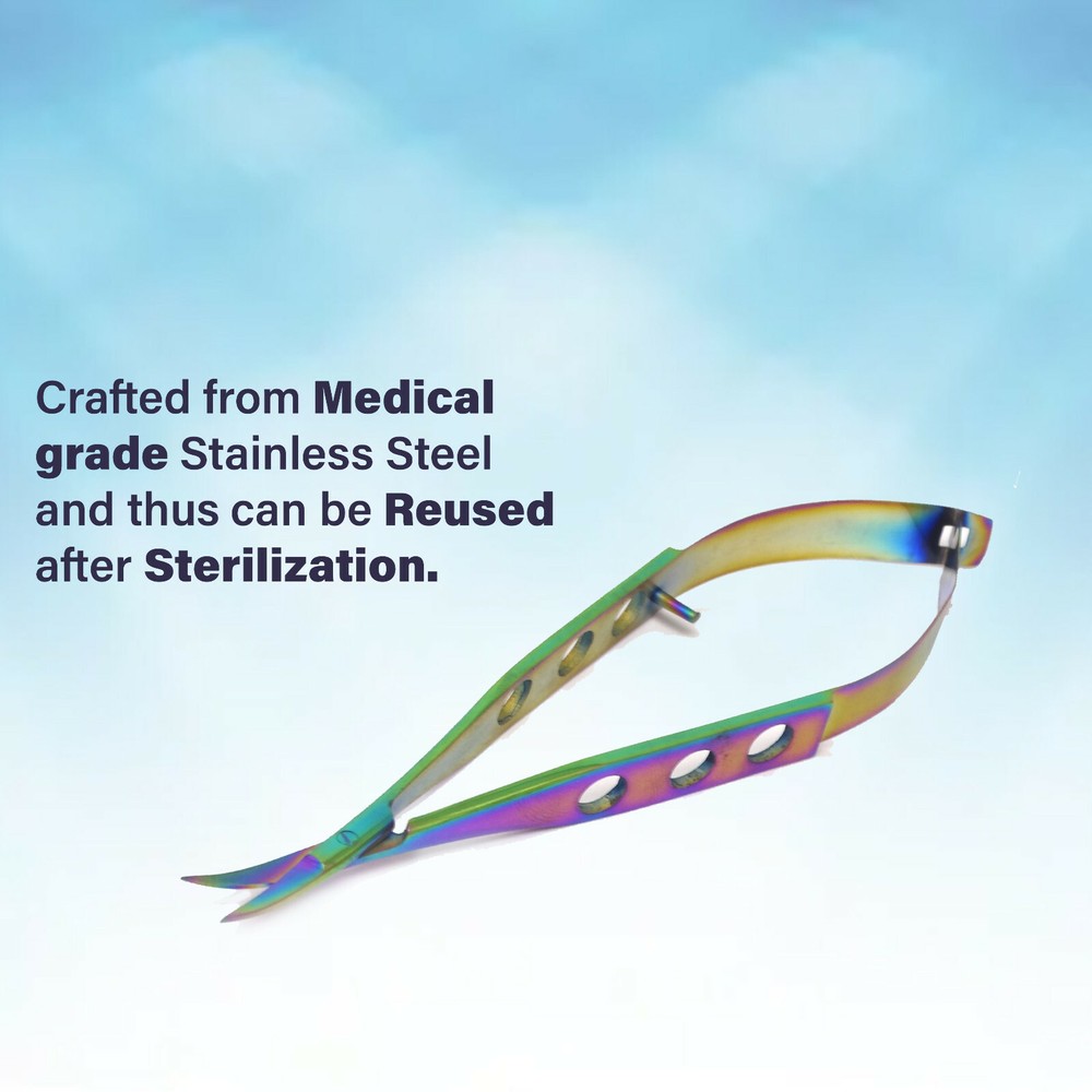 CASTROVIEJO Stitch MicroSurgical Scissors Sharp/Sharp 4.5"Curved Premium Quality