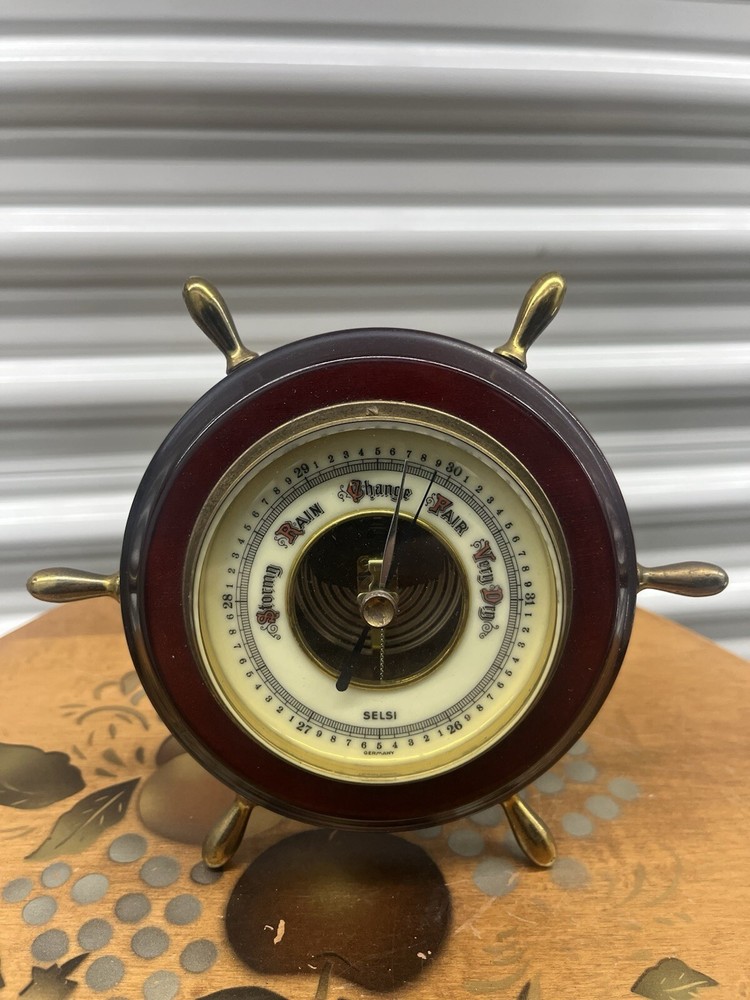 Vintage Selsi German Ship Wheel Barometer