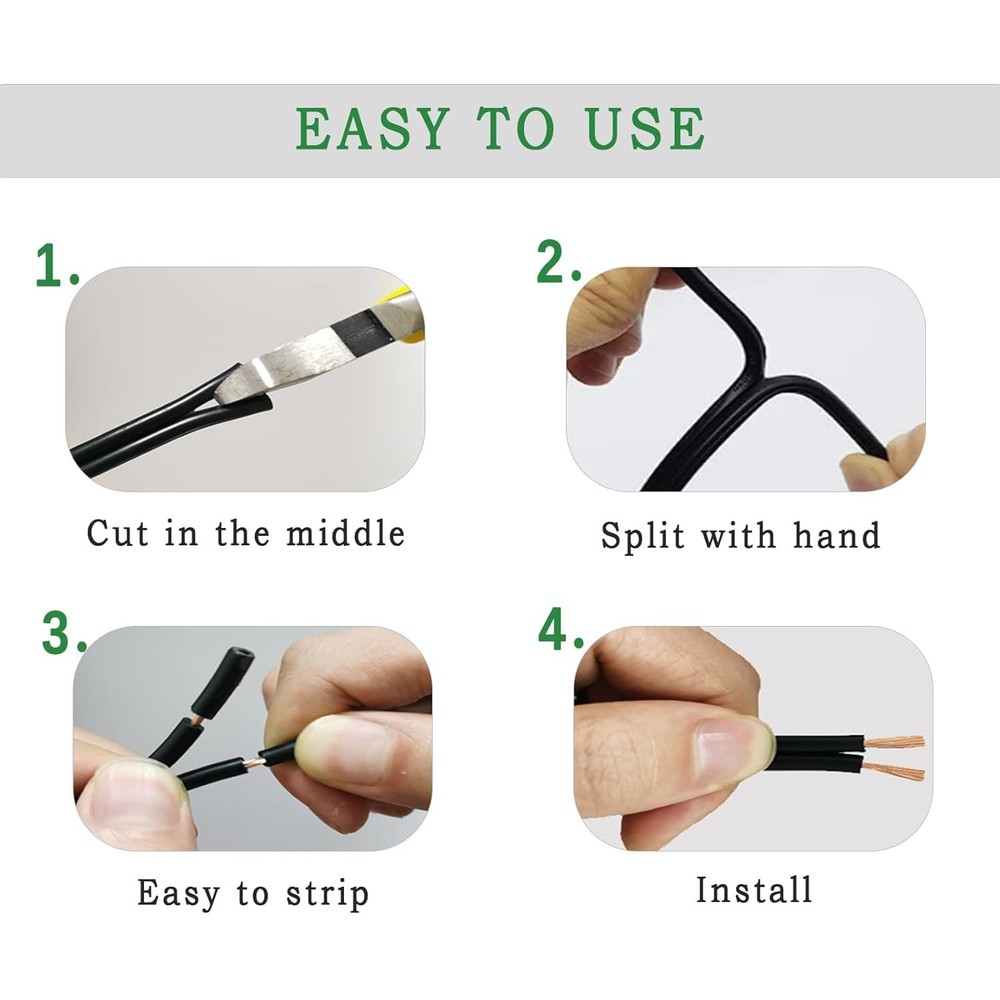 Low Voltage Landscape Lighting Wire - Outdoor Direct Burial Underground Low-E...