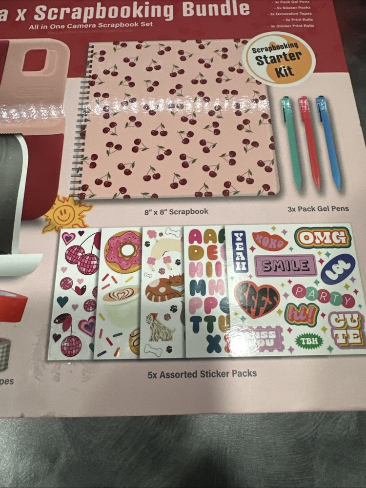 MVMT Camera and Scrapbook Bundle, Cherry, NEW, Scrapbooking Starter Kit