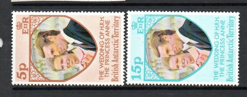 BAT MNH 1973 SG59-60 ROYAL WEDDING