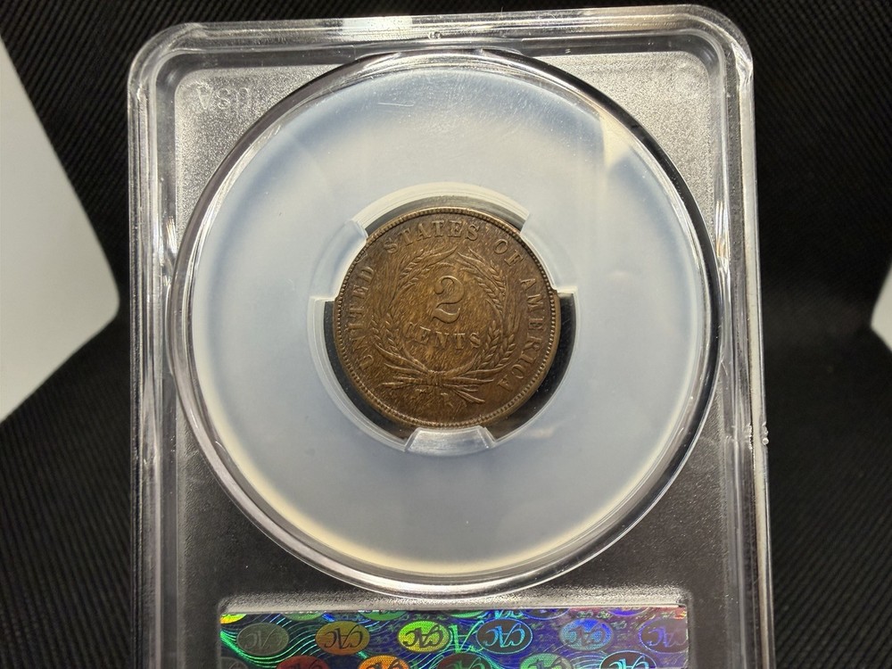 1864 2c Small Motto CAC MS62BN